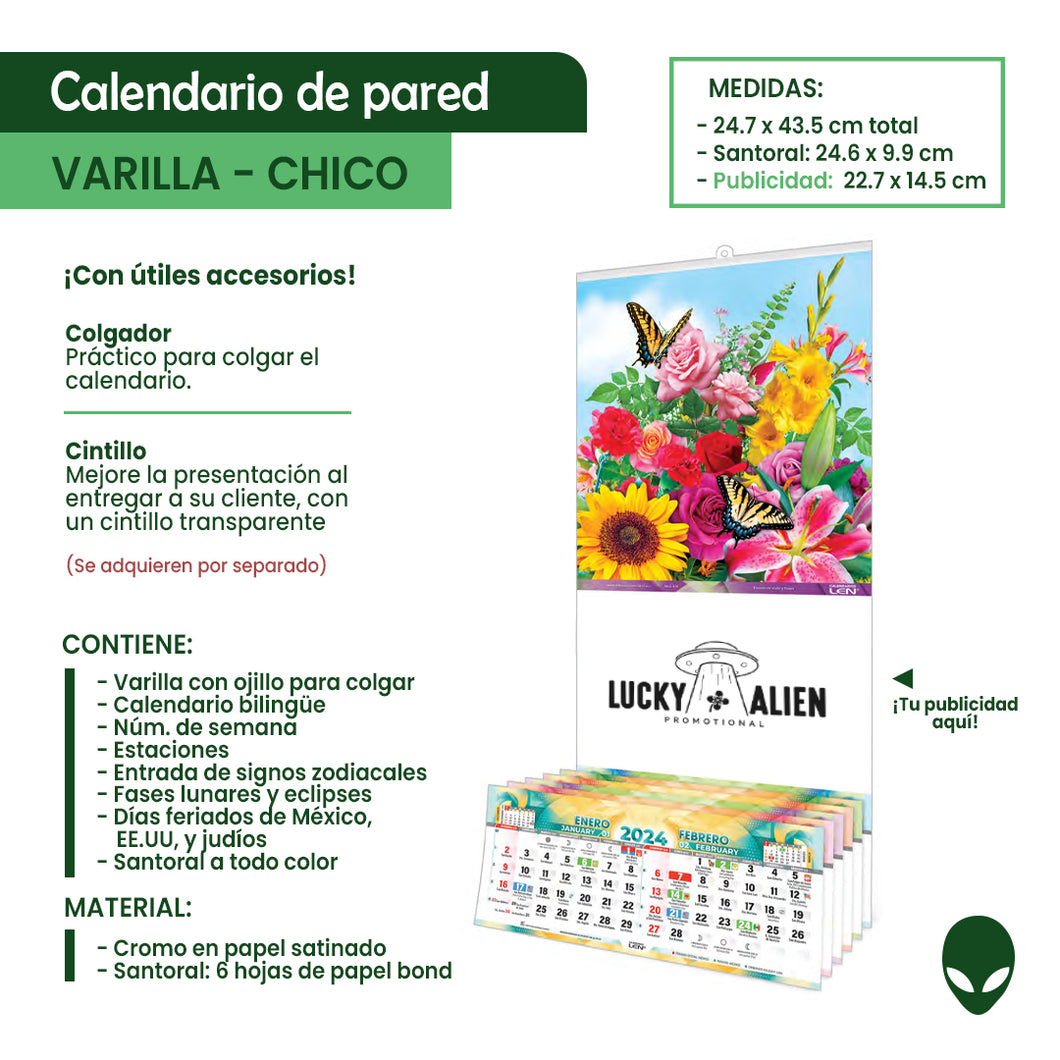 CALENDARIO DE PARED Varilla- Chico