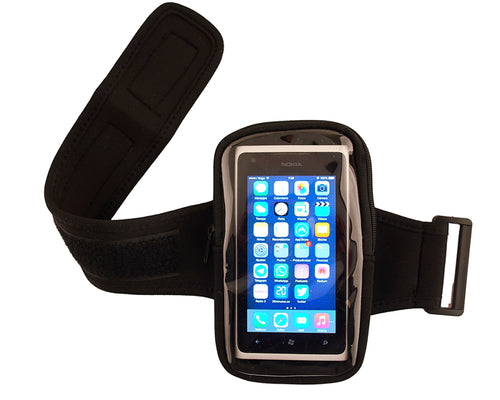 ✅Porta celular universal de neopreno para sujetarse al brazo con broche ajustable con cinta de contacto - Lucky Alien Promotional