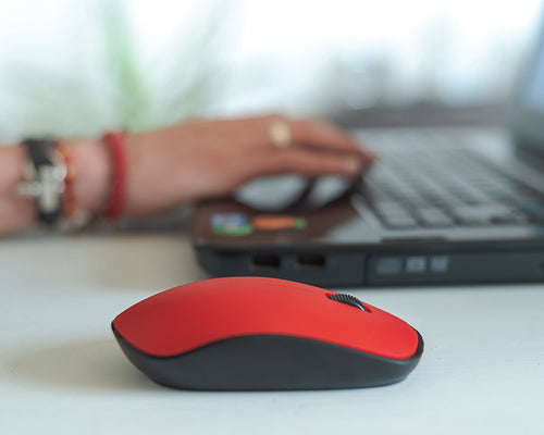 ✅Mouse inalámbrico, con compartimento para guardar control USB a distancia - Lucky Alien Promotional