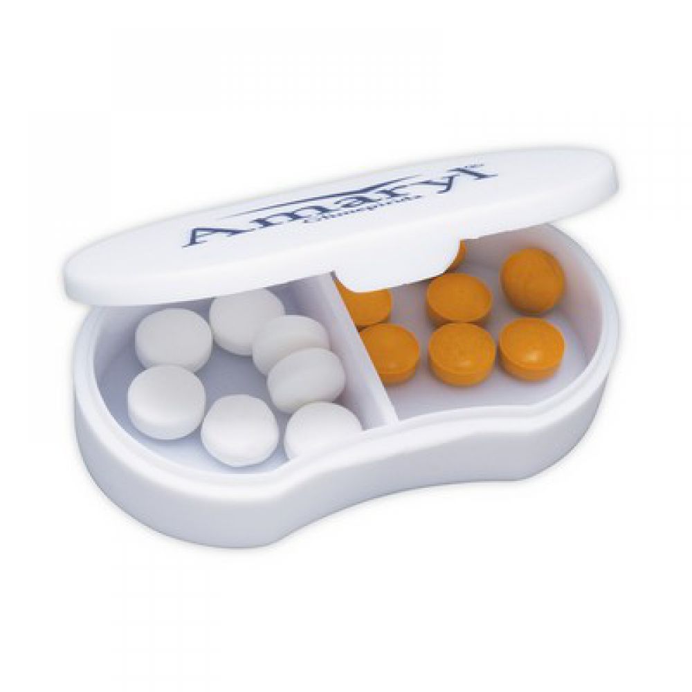 PASTILLERO OVALADO CON DOS COMPARTIMENTOS