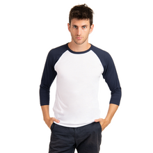 Cargar imagen en el visor de la galería, Playera Beisbolera 3/4 Cuello Redondo para Sublimar

