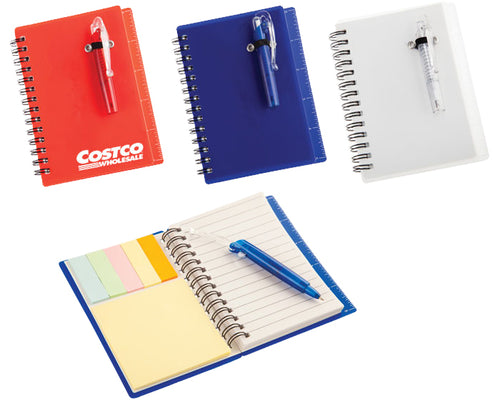 ✅ Libreta con regla, pluma y banderas adheribles. - Lucky Alien Promotional
