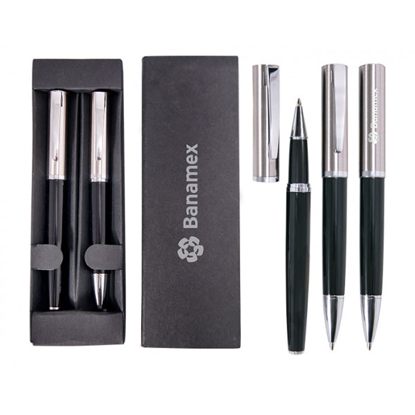 A2314 NIMBUS   Set de bolígrafos de acero inoxidable