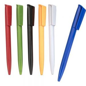 Bolígrafo de plástico con clip de color